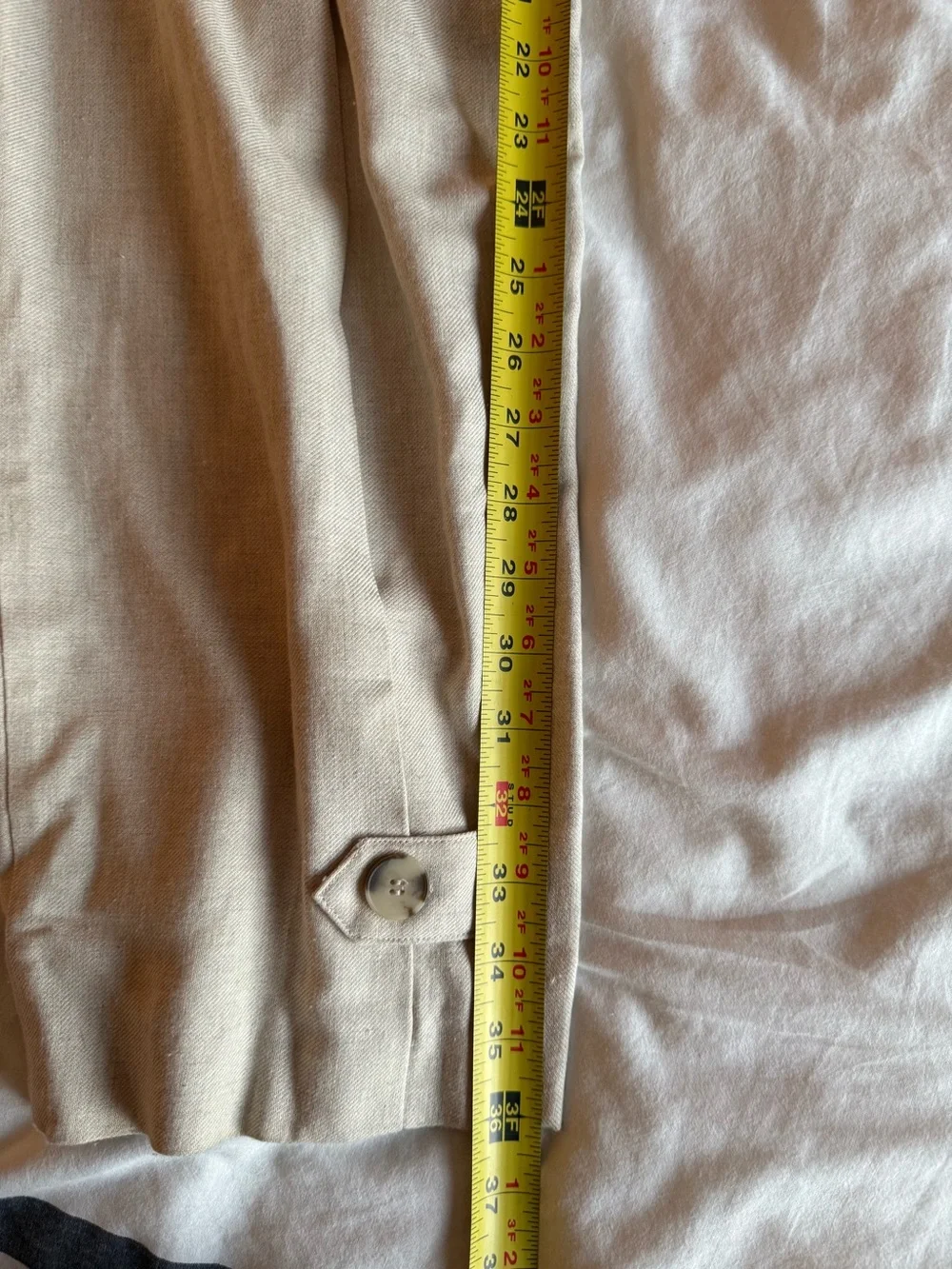 Zara High Waist Tailored Tapered Trousers Linen Blend Quiet Luxury Size XS